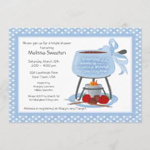 Invitación de la ducha de la boda de la "fondue"