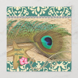 INVITACIÓN DE LA DUCHA DE LA BODA DE PLAYA DEL