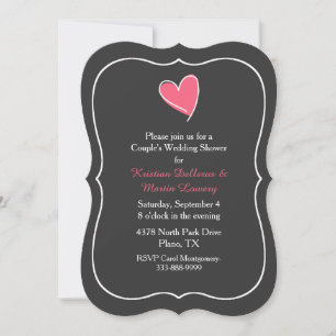 Invitación de la ducha de la boda del par rosado