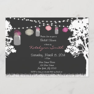 Invitación de la ducha de la boda del tarro de la