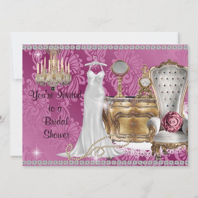 INVITACIÓN DE LA DUCHA DE LA BRIDAL DE Shabby Chic (Anverso)