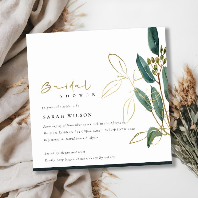 INVITACIÓN DE LA DUCHA DE LA BRIDAL FOLIAGE EUCALY (Subido por el creador)