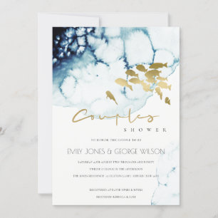 INVITACIÓN DE LA DUCHA DE LA PAREJA DE PESCADO DEL