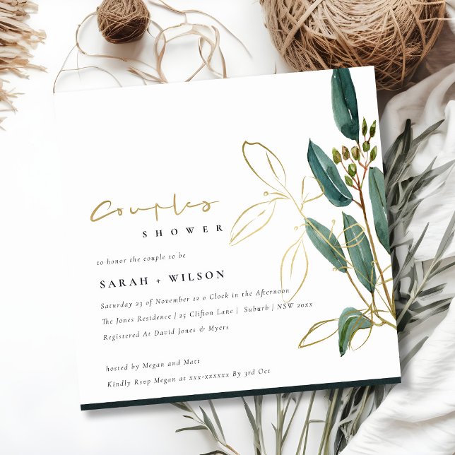 INVITACIÓN DE LA DUCHA DE LA PAREJA FOLIAGE DE EUC (Subido por el creador)