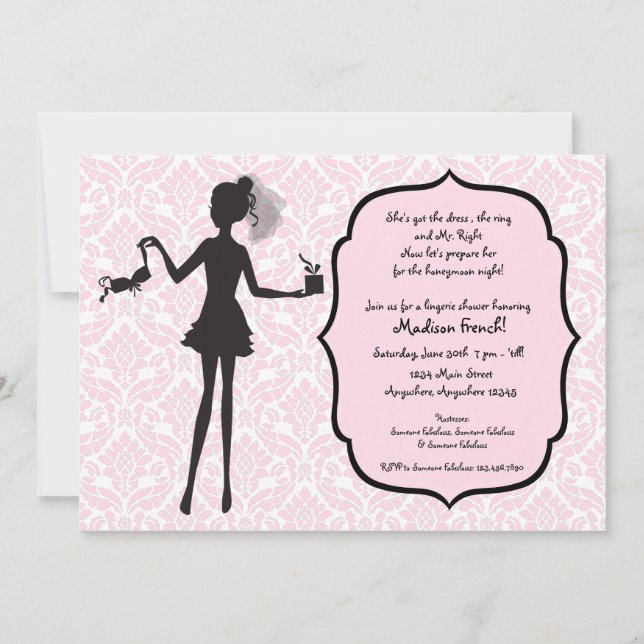 Invitación de la ducha de la ropa interior del (Anverso)