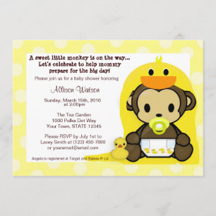 Invitación de la ducha del baño de Duckie del bebé