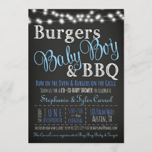 Invitación de la ducha del Bbq del bebé de la