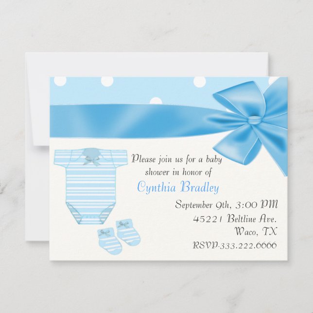 Invitación de la ducha del bebé (Anverso)