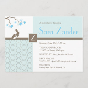 Invitación de la ducha del bebé - conejito de la