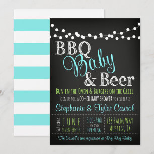 Invitación de la ducha del bebé del Bbq y del