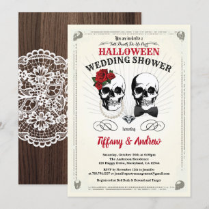 Invitación de la ducha del boda de Halloween del