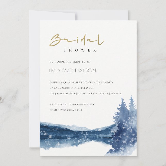 INVITACIÓN DE LA DUCHA DEL BRIDAL DE LA MONTAÑA AZ (Anverso)
