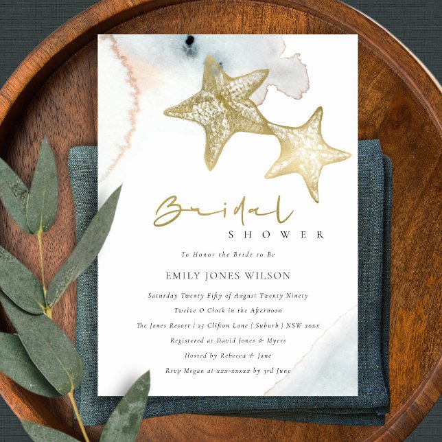 INVITACIÓN DE LA DUCHA DEL BRIDAL DE LA PLAYA AZUL (Subido por el creador)