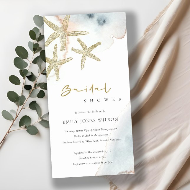 INVITACIÓN DE LA DUCHA DEL BRIDAL STARFISH DE LA P (Subido por el creador)