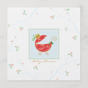 Invitación de la ducha del carro de bebé del bulbo