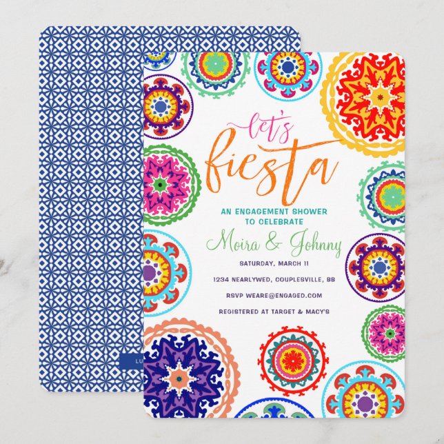 Invitación de la ducha del compromiso de la fiesta (Anverso / Reverso)