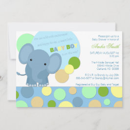 Invitación de la ducha del elefante del bebé