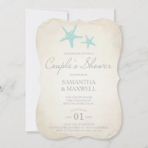 Invitación de la ducha del par de la playa -