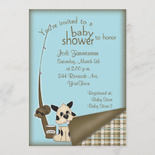 Invitación de la ducha del pescador del bebé