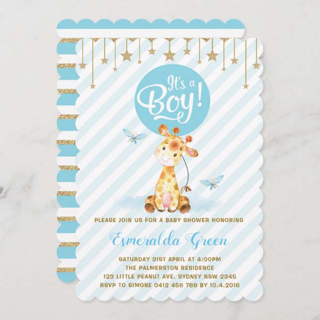 Invitación de la estrella de la Baby Shower Twinkl (Anverso / Reverso)