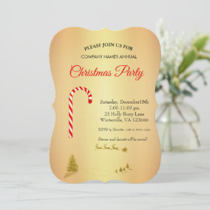 Invitación de la estrella del árbol de Navidad dor