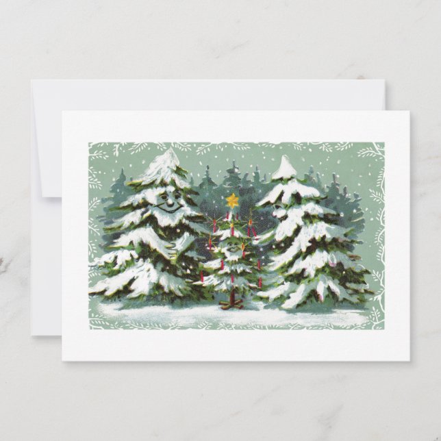 Invitación de la familia de árboles de Navidad (Anverso)
