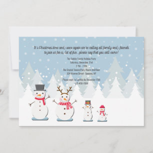 Invitación de la Familia de Muñeco de Nieve