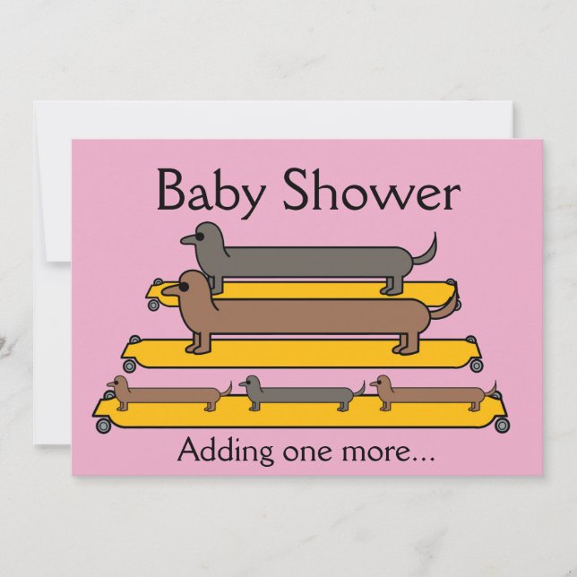 Invitación de la familia de perros dachshund (Anverso)