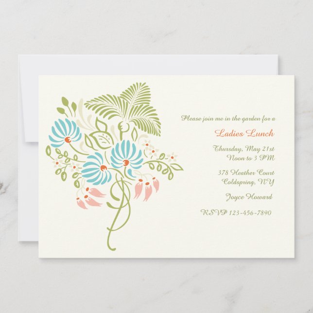 Invitación de la fantasía de la flor (Anverso)