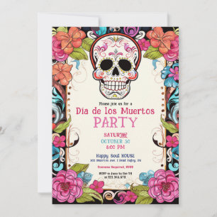 Invitación de la fiesta 💀 🎉 acuarela Día de Muer