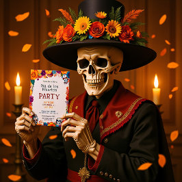 Invitación de la fiesta 💀 🎉 acuarela Día de Muer