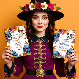 Invitación de la fiesta 💀 acuarela Día de Muertos