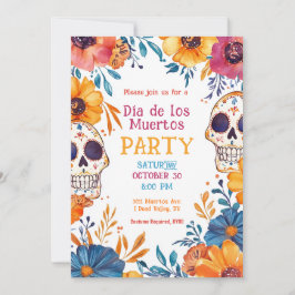 Invitación de la fiesta 💀 acuarela Día de Muertos
