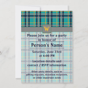 Invitación de la fiesta azul y Naranja