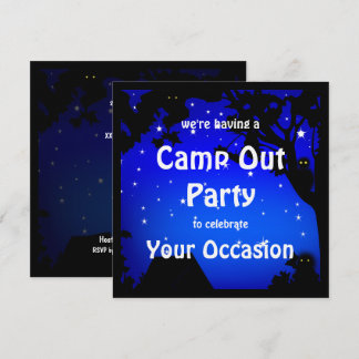 Invitación de la fiesta Camp Out