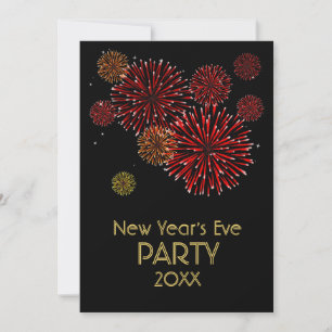 Invitación de la fiesta de Año Nuevo de los fuegos