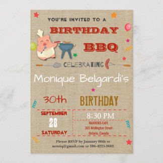 INVITACIÓN DE LA FIESTA DE BBQ DEL CUMPLEAÑOS | CU