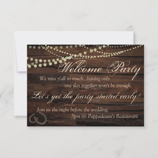 Invitación de la fiesta de bienvenida (Anverso)