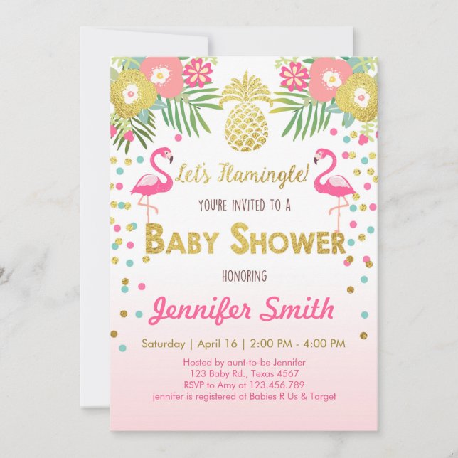 Invitación de la fiesta de bienvenida al bebé del (Anverso)