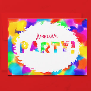 Invitación de la fiesta de bienvenida con color de