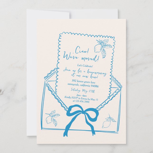 Invitación de la fiesta de calentamiento de la cas (Anverso)