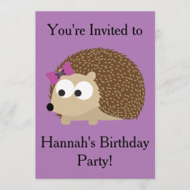 Invitación de la fiesta de chica Hedgehog