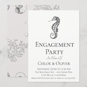 Invitación de la fiesta de compromiso con los caba