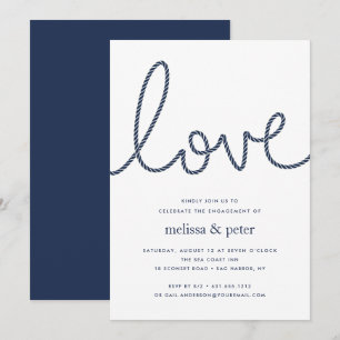 Invitación de la fiesta de compromiso de amor con