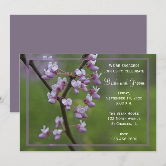 Invitación de la fiesta de compromiso de árbol del (Anverso / Reverso)
