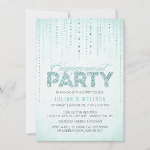 Invitación de la fiesta de compromiso de aspecto P
