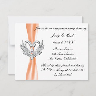 Invitación de la fiesta de compromiso de cisnes pl
