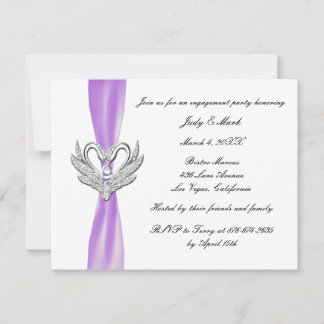 Invitación de la fiesta de compromiso de cisnes pl