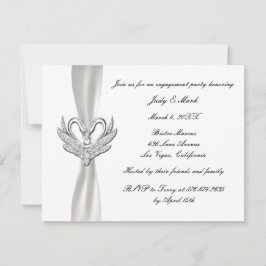Invitación de la fiesta de compromiso de cisnes pl
