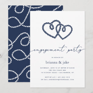 Invitación de la fiesta de compromiso de corazón n
